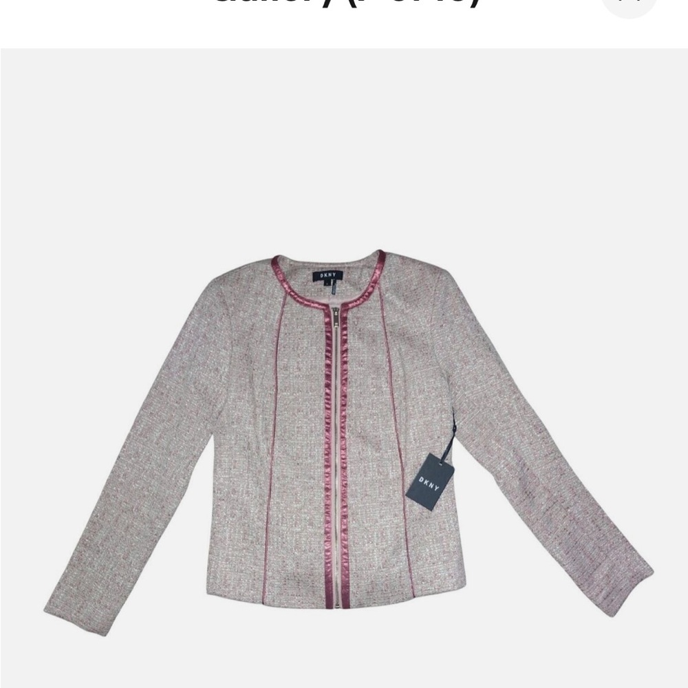 DKNY Tweed Jacket with Red Accents